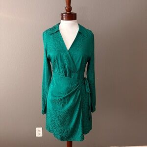 Lilly Pulitzer NWT Green Nicolina Animal Jacquard Faux wrap Dress Sz 2 Holiday